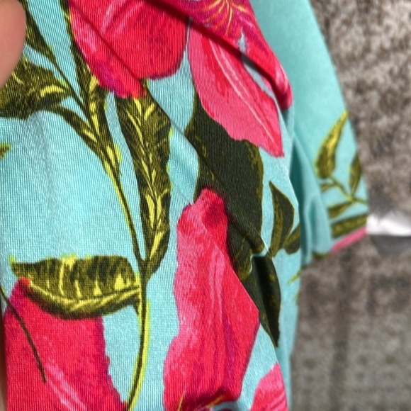 Guess Katalina Ruched Knee Length Pencil Skirt Floral Silky Summer Vacation Slim - Picture 10 of 10